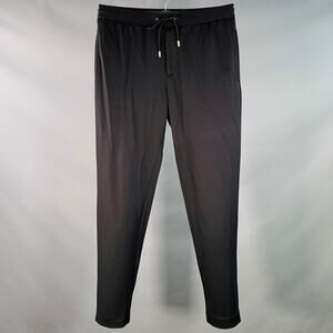 MONCLER Size 34 Black Twill Polyamide Blend Drawstring Casual Pants